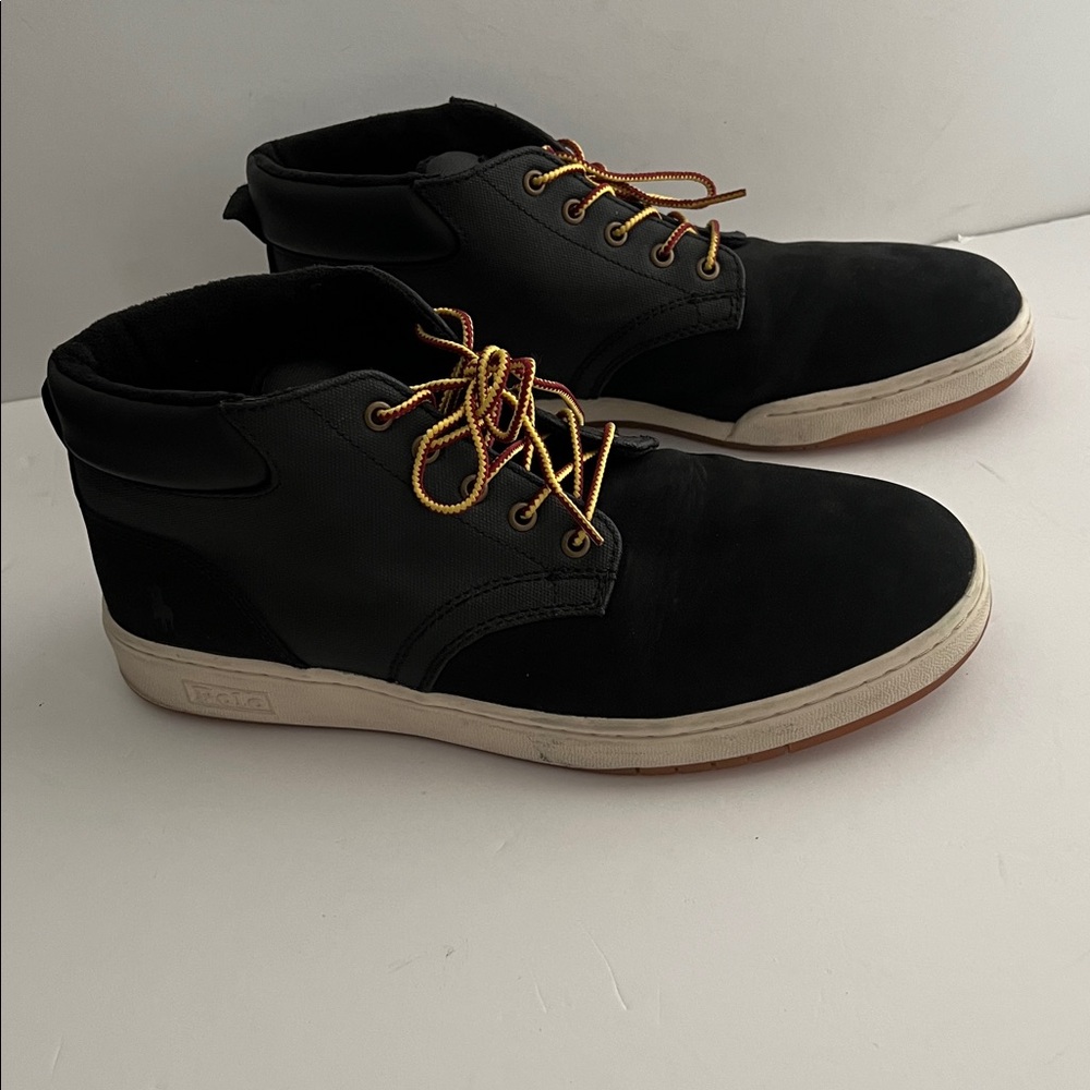 POLO Ralph Lauren Black Sneakers Men’s Sz 10.5 - Picture 6 of 12